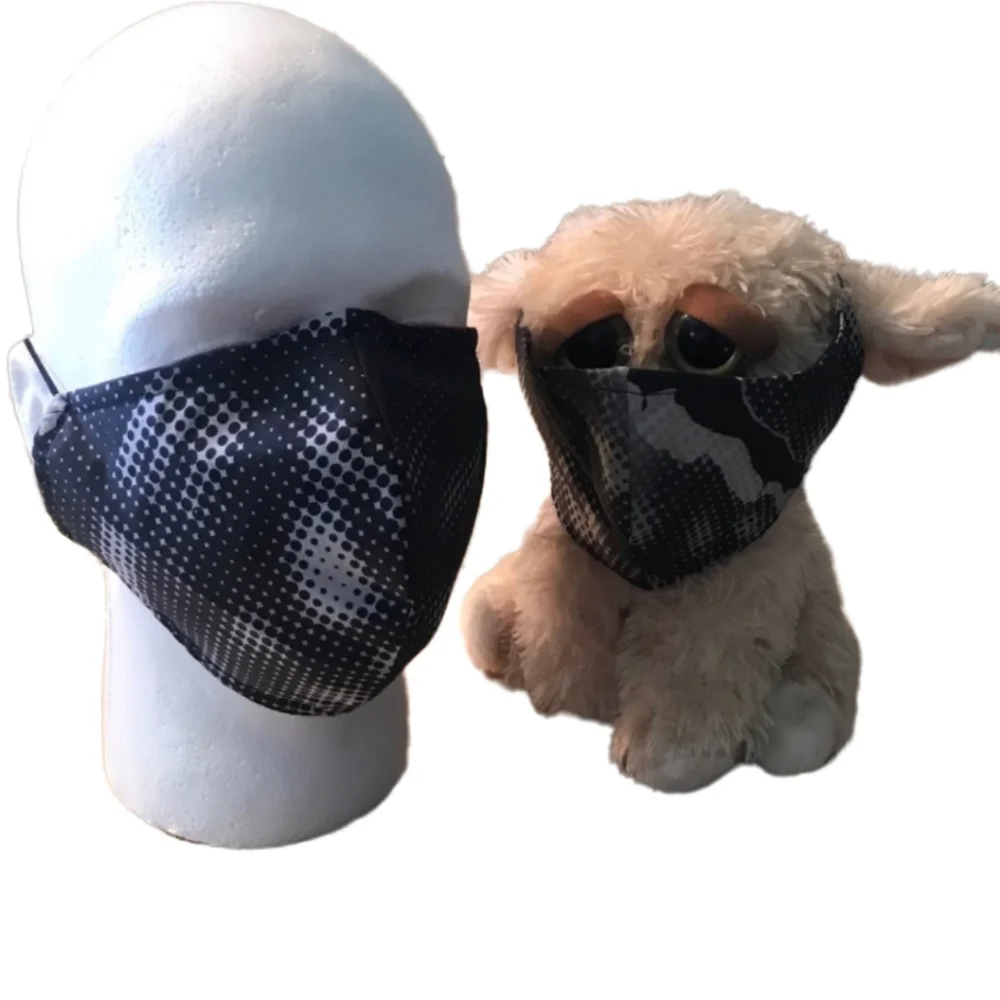 MEN’S AND KIDS MATCHING GRAY PRINT FACE MASK
